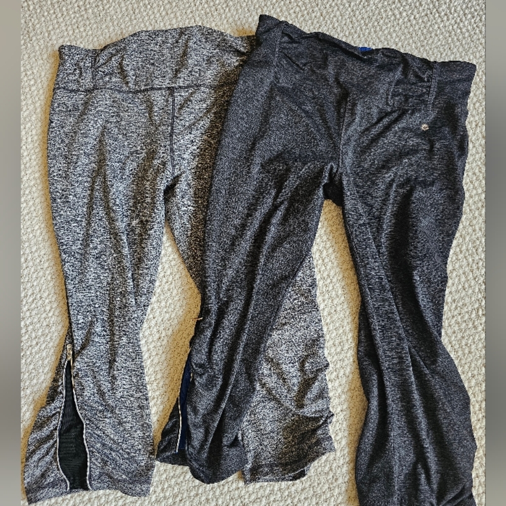 Two pair Tangerine capri leggings large gray
